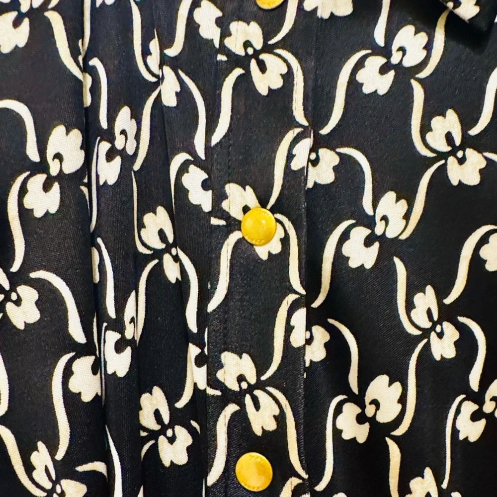 Tory Burch Black and White Long Sleeve Dress - Picture 4 of 6